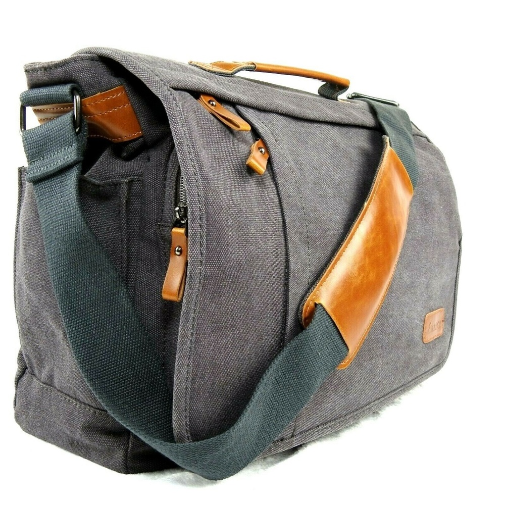 Estarer Messenger Bag Canvas Faux Leather - Picture 8 of 8